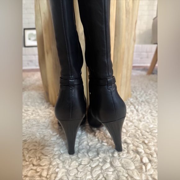 Banana Republic Black Tall Knee High Almond Toe Sophia 3 3/4” Heel Boots Sz 8 - Picture 5 of 6